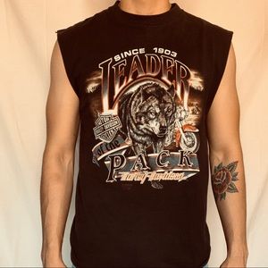 🏆VTG Rare Harley 3D Emblem 1990 Cutoff Tank Tee🏆